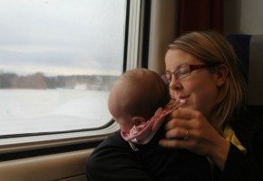 Traveling with a baby in the train