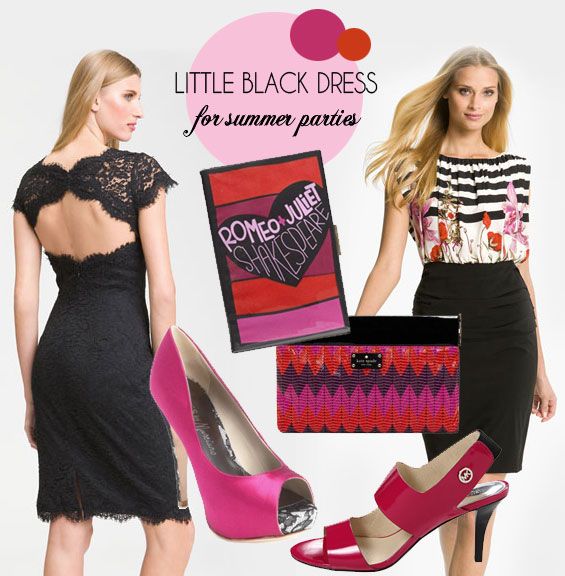 LBD styled with pink and orange