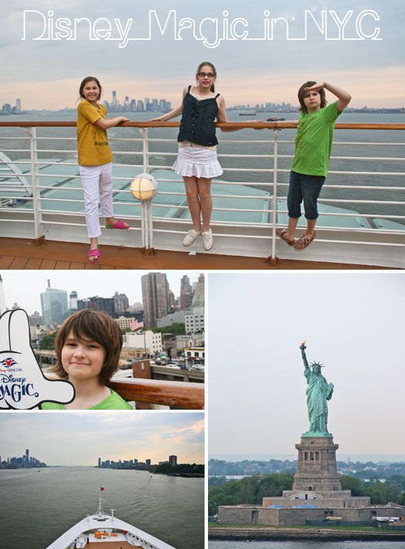 Disney Magic cruise ship leavng from New York City