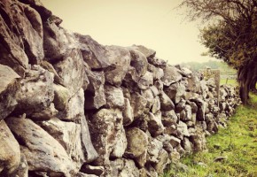 Rock fence on a field in Ireland I @SatuVW