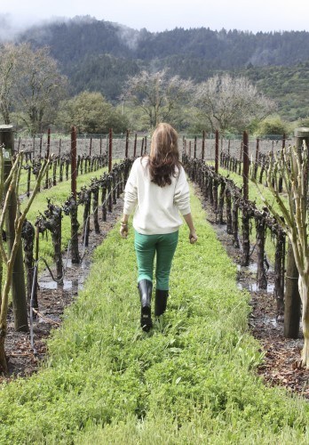 Green jeans, Hunter boots, Vintage sweater