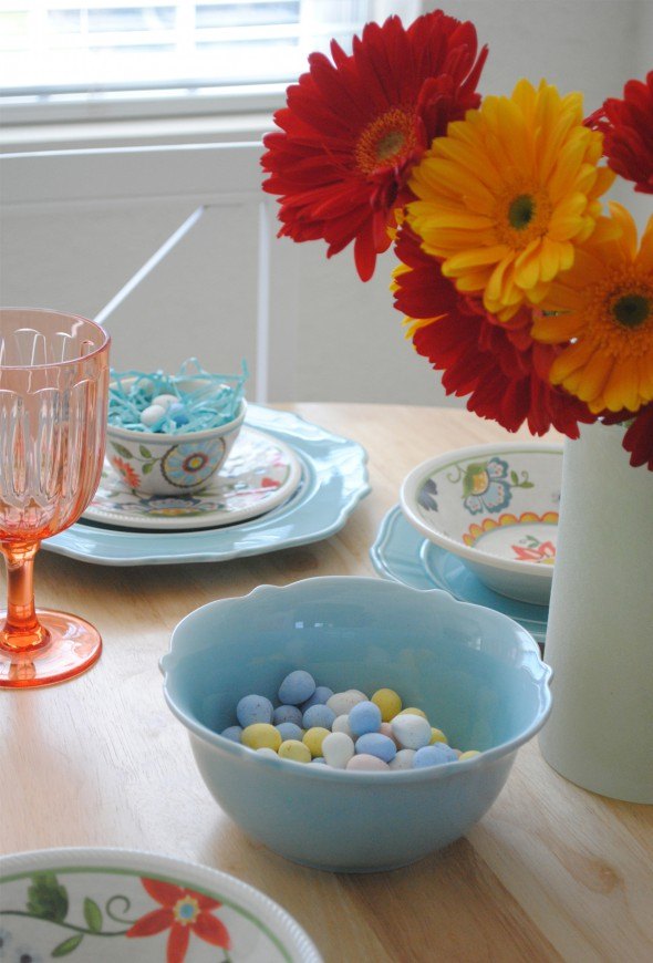 Blue and orange Easter table setting tiffany blue easter table setting