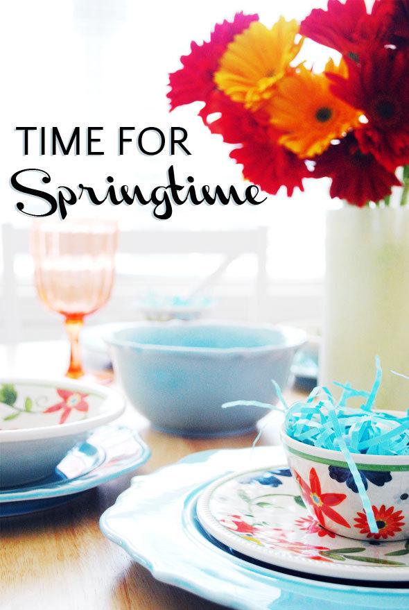 Cheap Easter Table Setting Inexpensive springtime tablesetting, easter table, cheap springtime decor