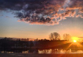 sunrise over Kinda canal