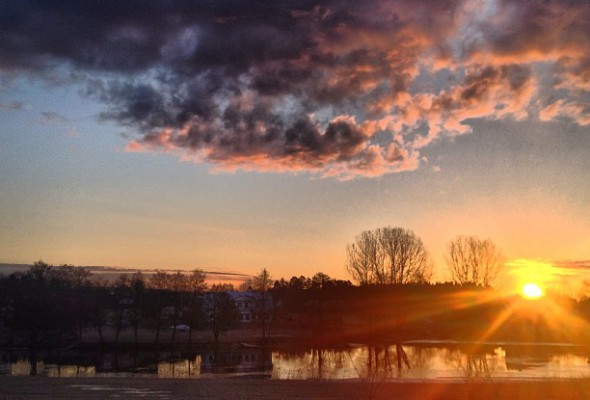 sunrise over Kinda canal