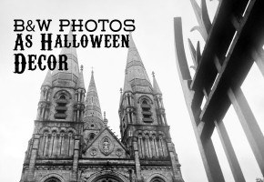Gothic black and white photos for DIY Halloween decor