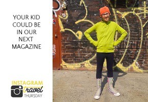 Your traveling kid could be featured in our next magazine!