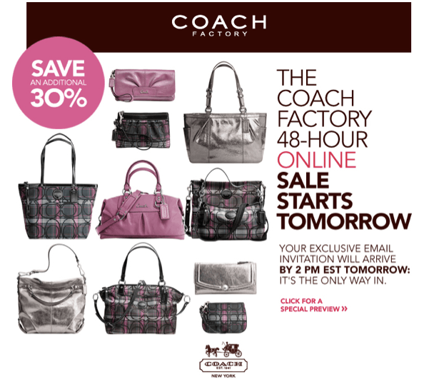 Sale Alert: Coach Factory Sale 70% Off Starts Tomorrow - Skimbaco Lifestyle online magazine ...